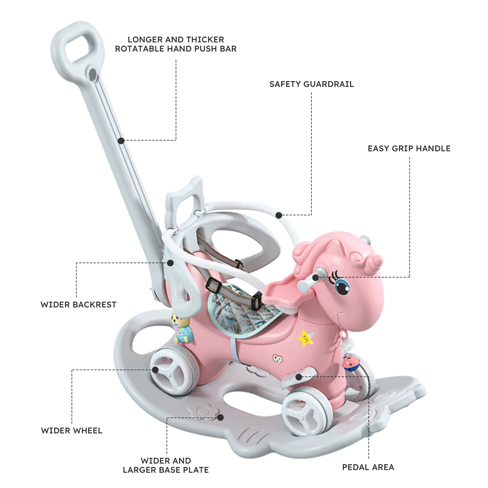 Unicorn Rocking Horse & Balance Bike Toy