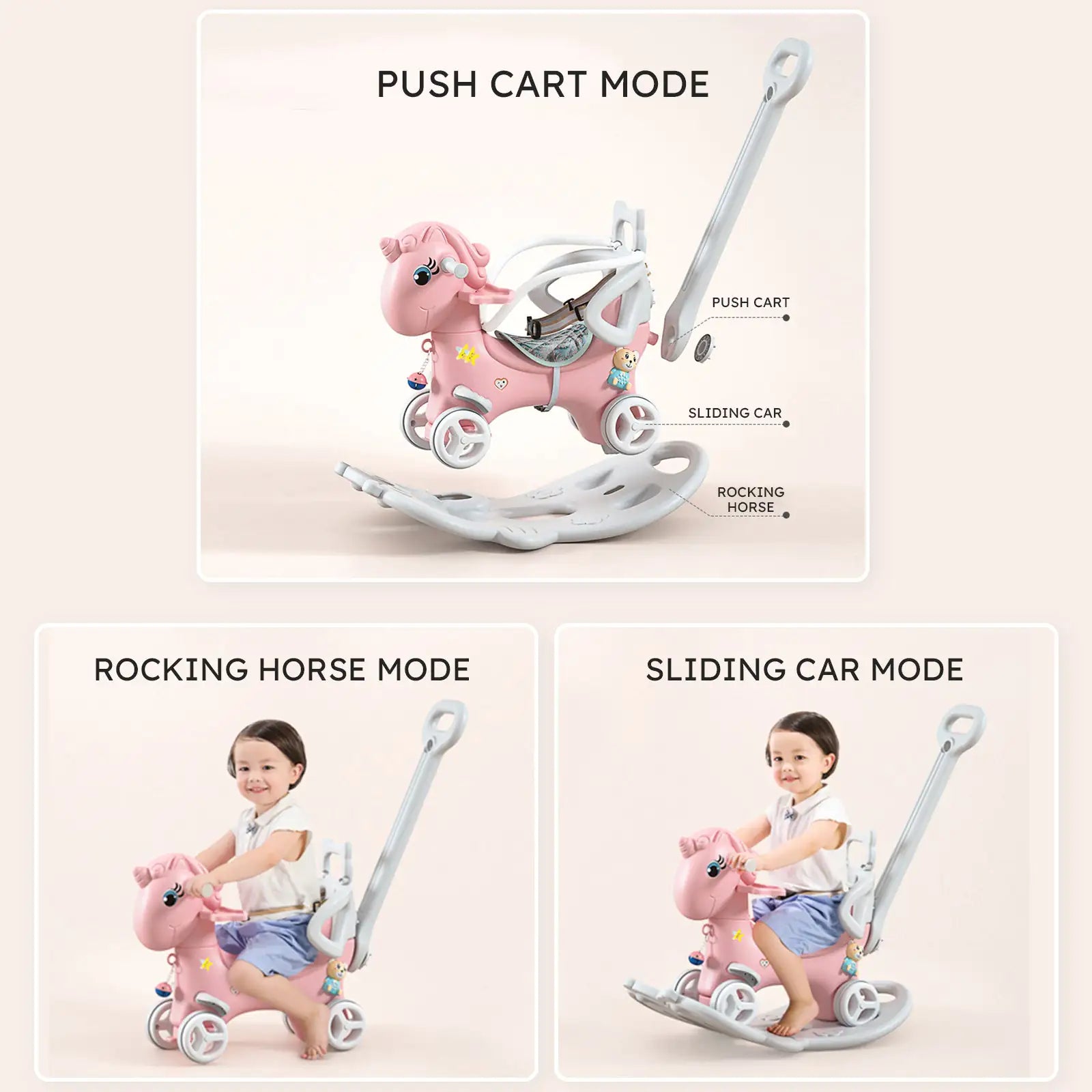 Unicorn Rocking Horse & Balance Bike Toy