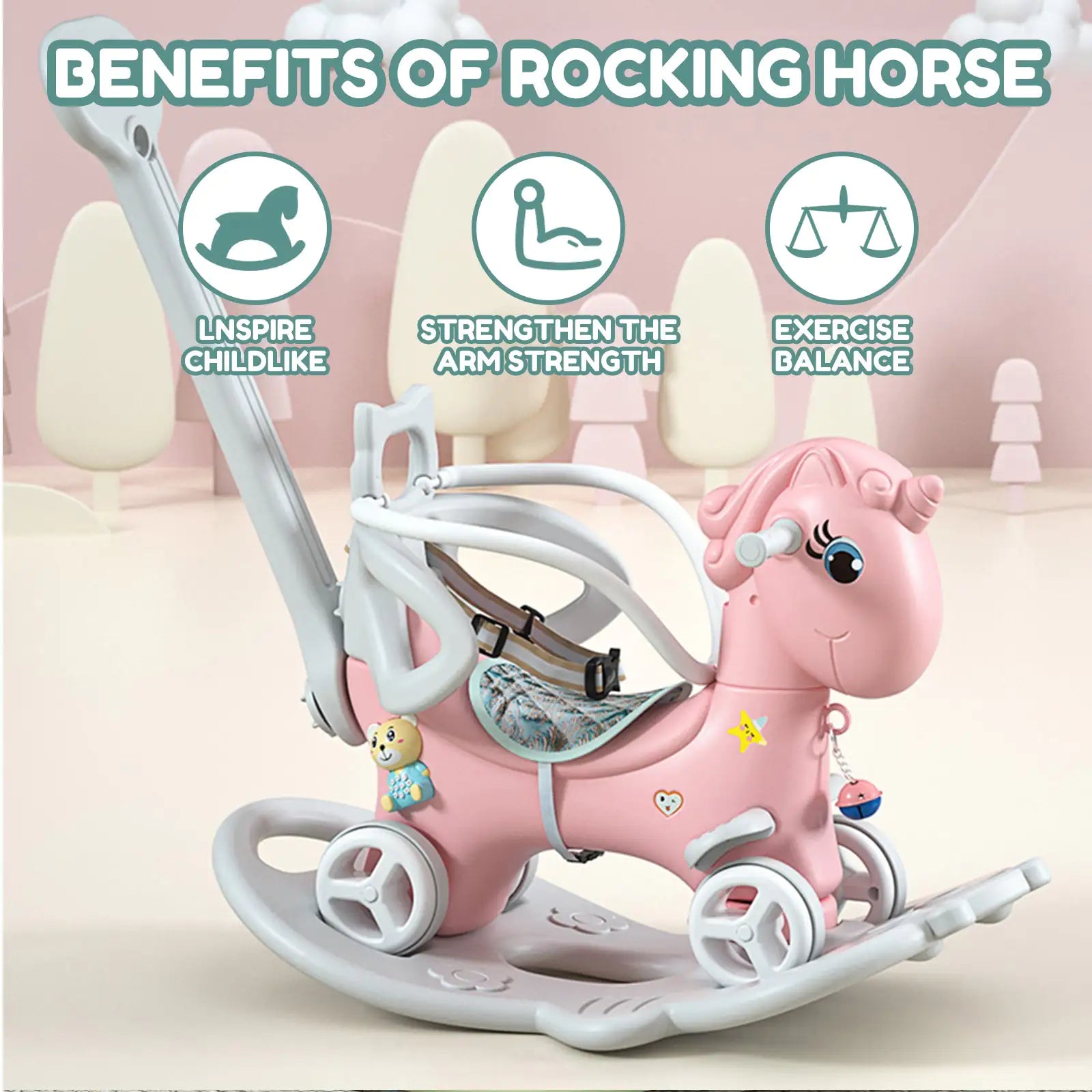 Unicorn Rocking Horse & Balance Bike Toy